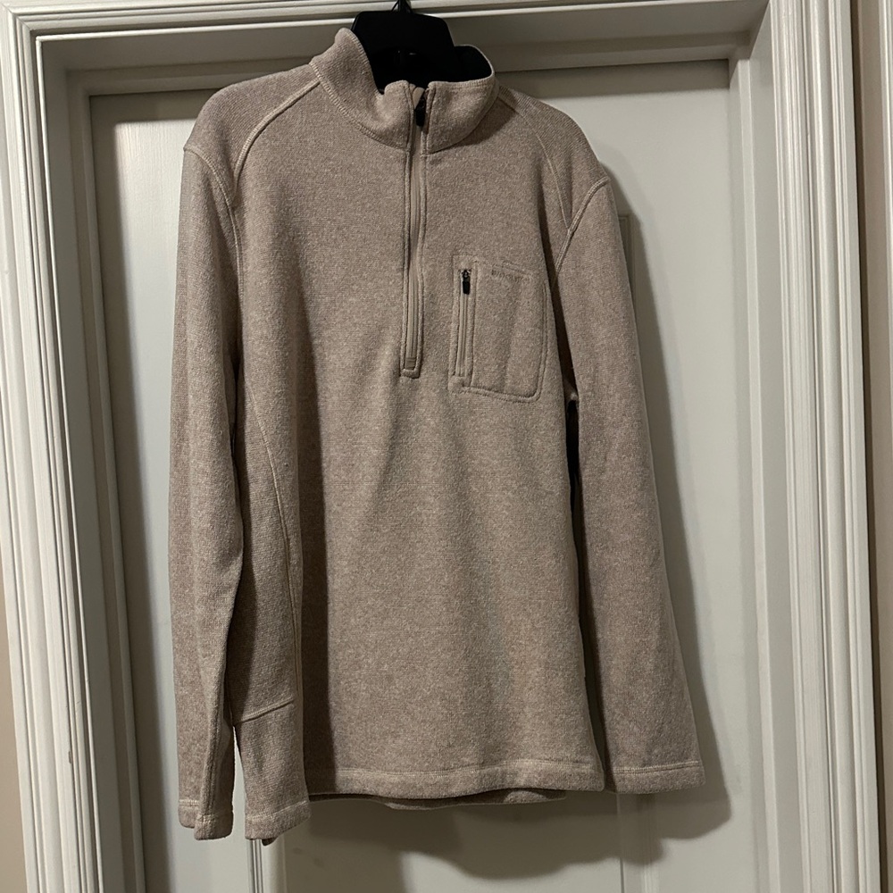 Woolrich Men's Taupe Zip-Up Sweater